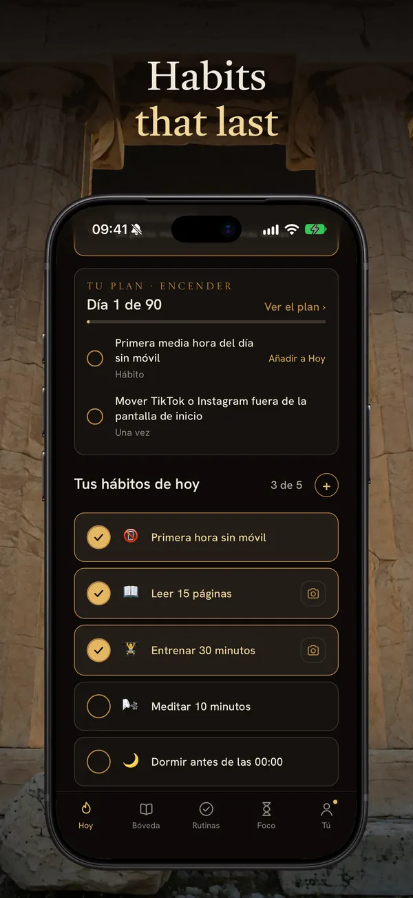 Today’s habits ticked off and the 90-day plan