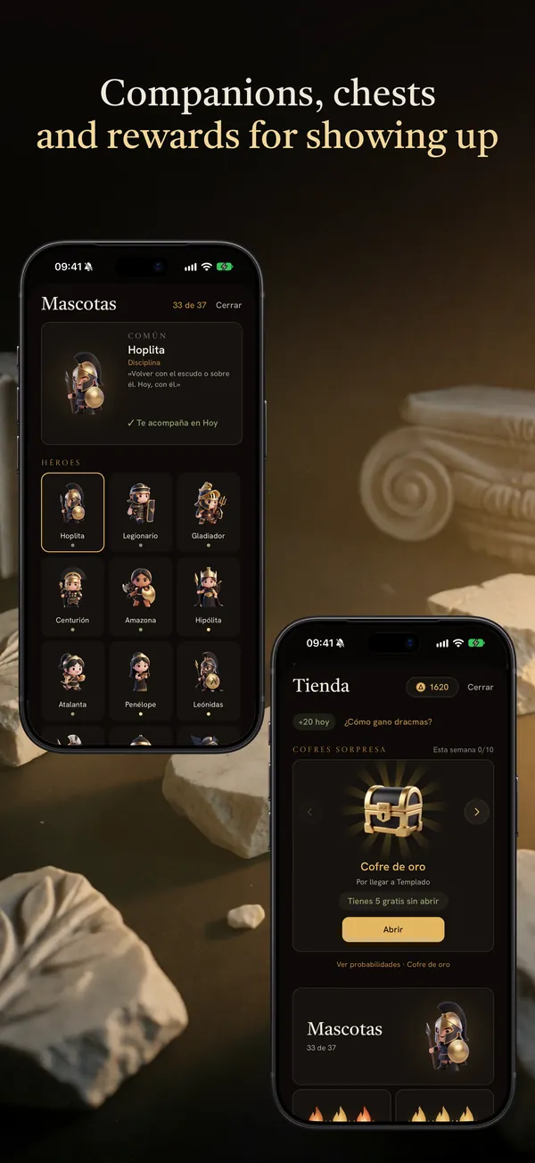 The companions you’ve won and the shop with a gold chest