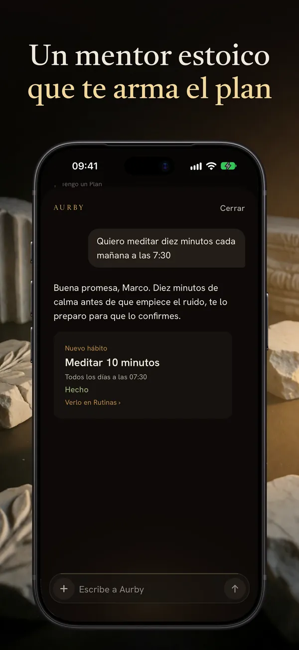Aurby, tu mentor, crea un hábito con lo que le cuentas