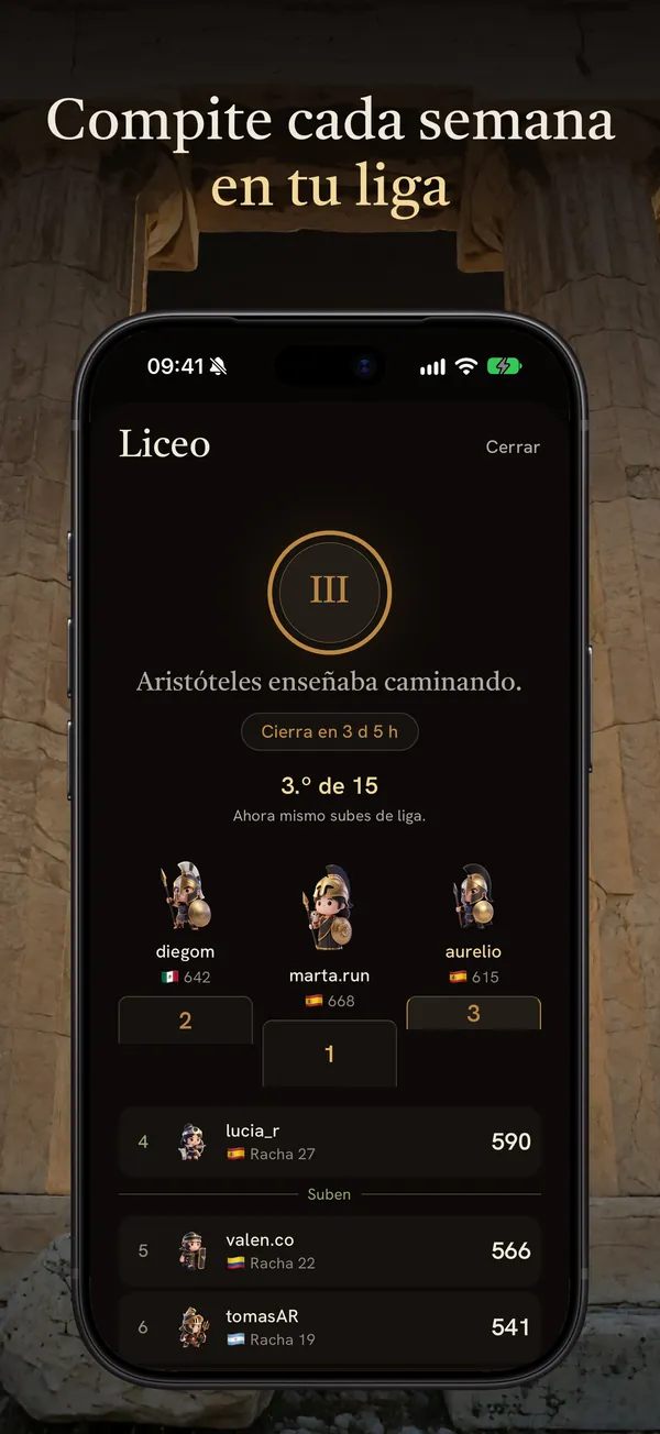 Tu liga de la semana: el podio y la clasificación
